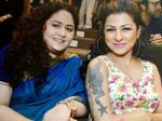 Sheetal Kher and Hard Kaur at a video filming competition on the songs of this album was held in the Khaalsa College, Mumbai on 8th Aug 2013.jpg